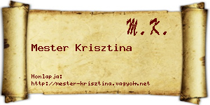 Mester Krisztina névjegykártya